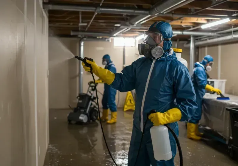 Basement Sanitization and Antimicrobial Treatment process in Harrington Park, NJ